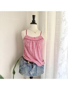 Y2K American Eagle Pink Paisley Cami Top